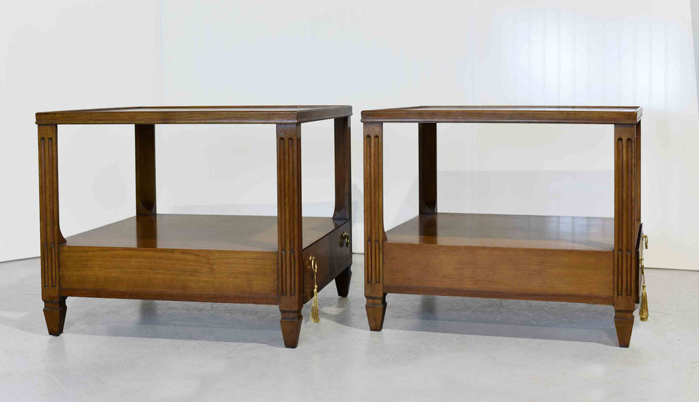 Mid Century Transitional Side Tables by Baker - A Pair