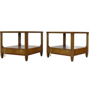 Mid Century Transitional Side Tables by Baker - A Pair