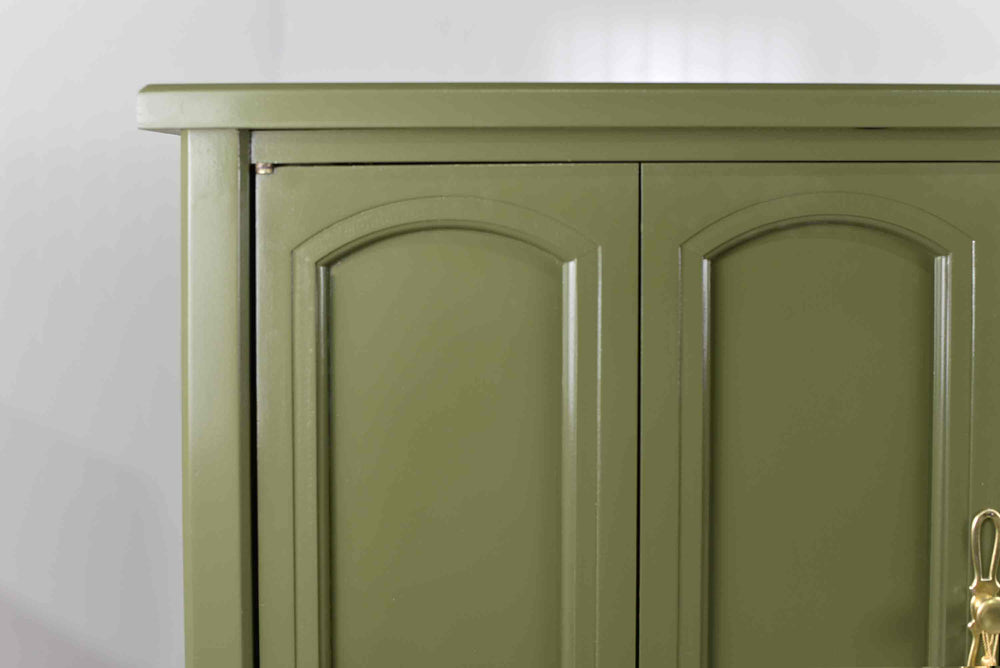 Mid Century Transitional Sideboard Dresser by White Furniture in Green - Newly Painted