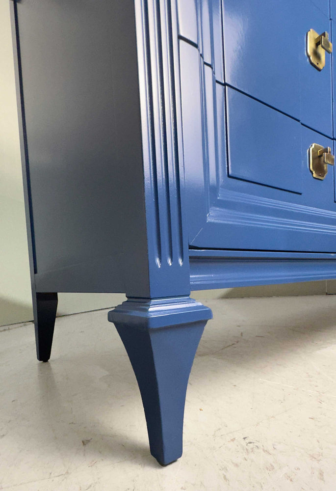 Mid Century Transitional Style Dresser in Blue by Romweber - Newly Painted