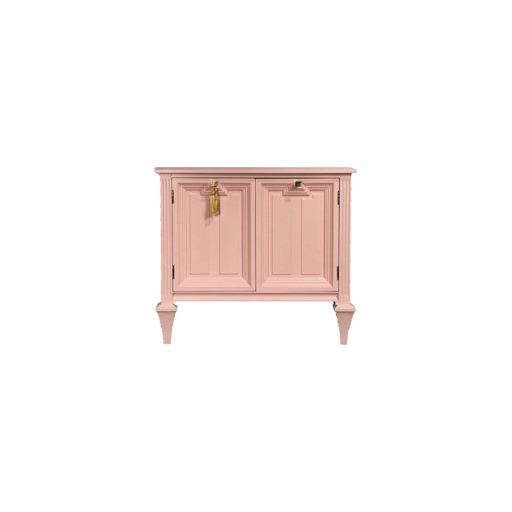 Mid Century Transitional Style Side Table Nightstand by Romweber in Pink - Newly Painted