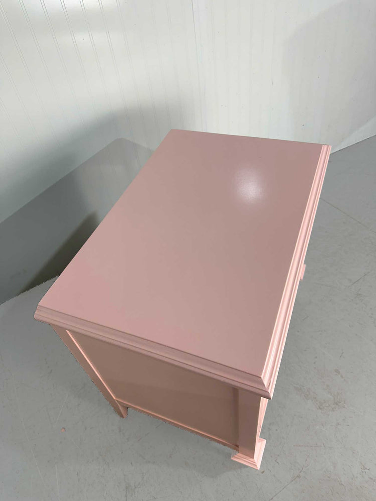 Mid Century Transitional Style Side Table Nightstand by Romweber in Pink - Newly Painted