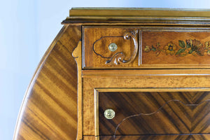 Mid Century Zebrawood Birds Eye Maple Highboy Dresser by Joerns Brothers Company, WI