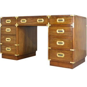 Mid Century Campaign Partner Desk by Bernhardt