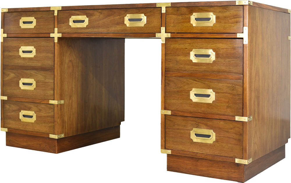 Mid Century Campaign Partner Desk by Bernhardt