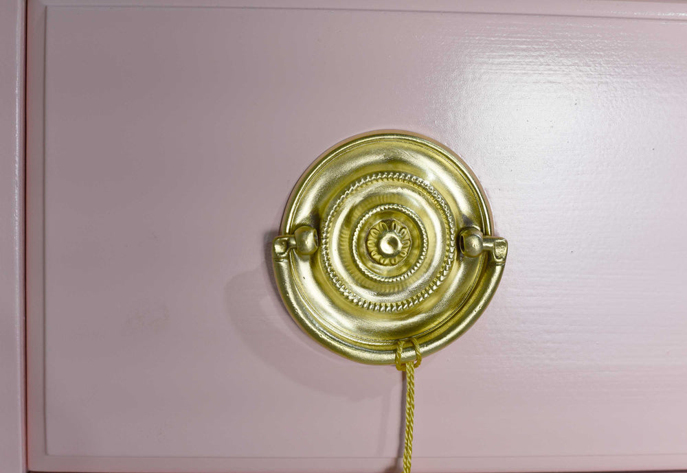Mid Century Federal Style Highboy in Pink - Newly Painted