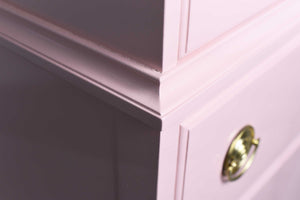 Mid Century Federal Style Highboy in Pink - Newly Painted