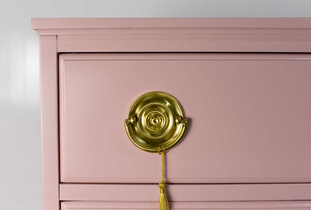 Mid Century Federal Style Highboy in Pink - Newly Painted