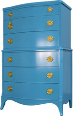 Mid Century Federal Style Mahogany Curve Front Highboy - Newly Painted