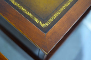 Mid Century Mahogany Leather Top Side Tables by Mersman -  A Pair