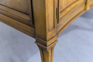 Mid Century Transitional Curve Front Burlwood Nightstands by Weiman - A Pair
