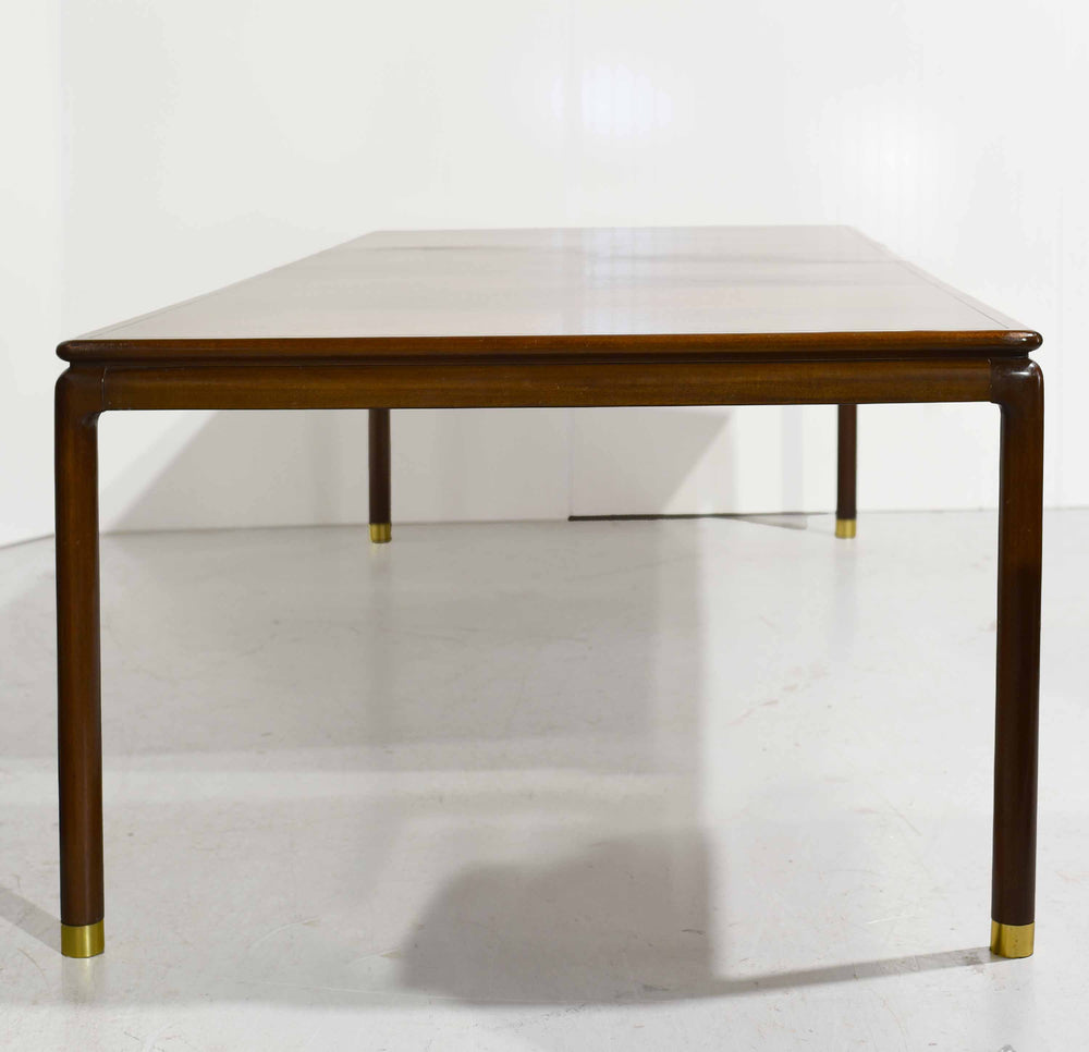 Mid-Century Modern Dining Table with Bookmatched Veneer & Two Leaves – 115"