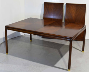 Mid-Century Modern Dining Table with Bookmatched Veneer & Two Leaves – 115"