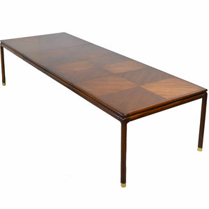 Mid-Century Modern Dining Table with Bookmatched Veneer & Two Leaves – 115"