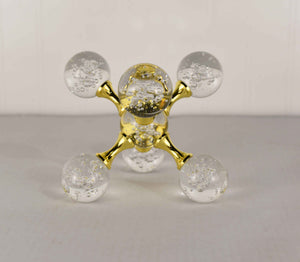 Modern Molecular Cluster Crystal Ball Decorative Orb with Gold Accents