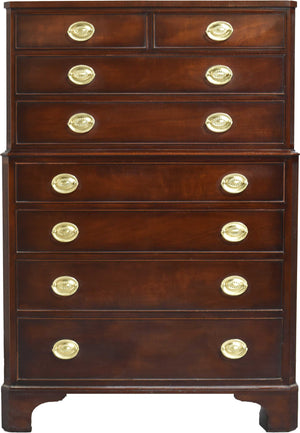 Paint to Order 1960s Georgian Mahogany Highboy Dresser by Kindel