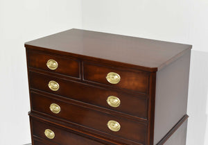 1960s Georgian Mahogany Highboy Dresser by Kindel