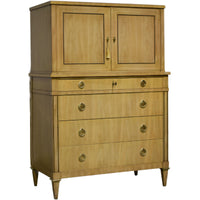 Mid Century Directoire Style Highboy Dresser by John Widdicomb