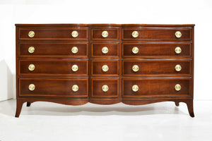 PAINT TO ORDER Mid Century Regency Style Banded Mahogany Serpentine Front Dresser by RWay