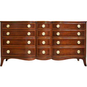 PAINT TO ORDER Mid Century Regency Style Banded Mahogany Serpentine Front Dresser by RWay