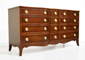 PAINT TO ORDER Mid Century Regency Style Banded Mahogany Serpentine Front Dresser by RWay