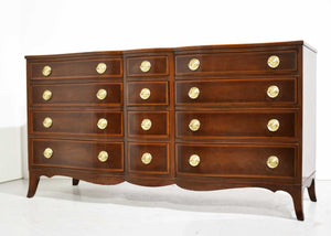 PAINT TO ORDER Mid Century Regency Style Banded Mahogany Serpentine Front Dresser by RWay