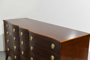 PAINT TO ORDER Mid Century Regency Style Banded Mahogany Serpentine Front Dresser by RWay