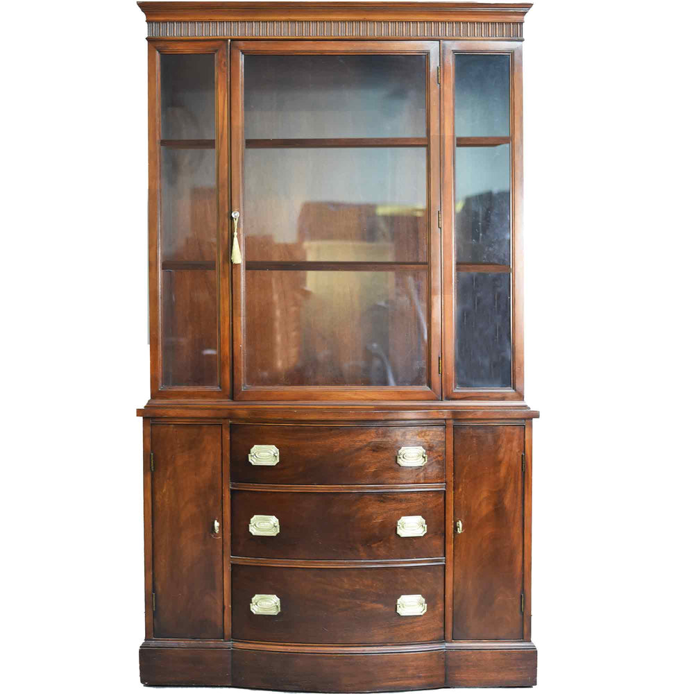 PAINT TO ORDER Mid Century Regency Style Mahogany Display Curio China Cabinet