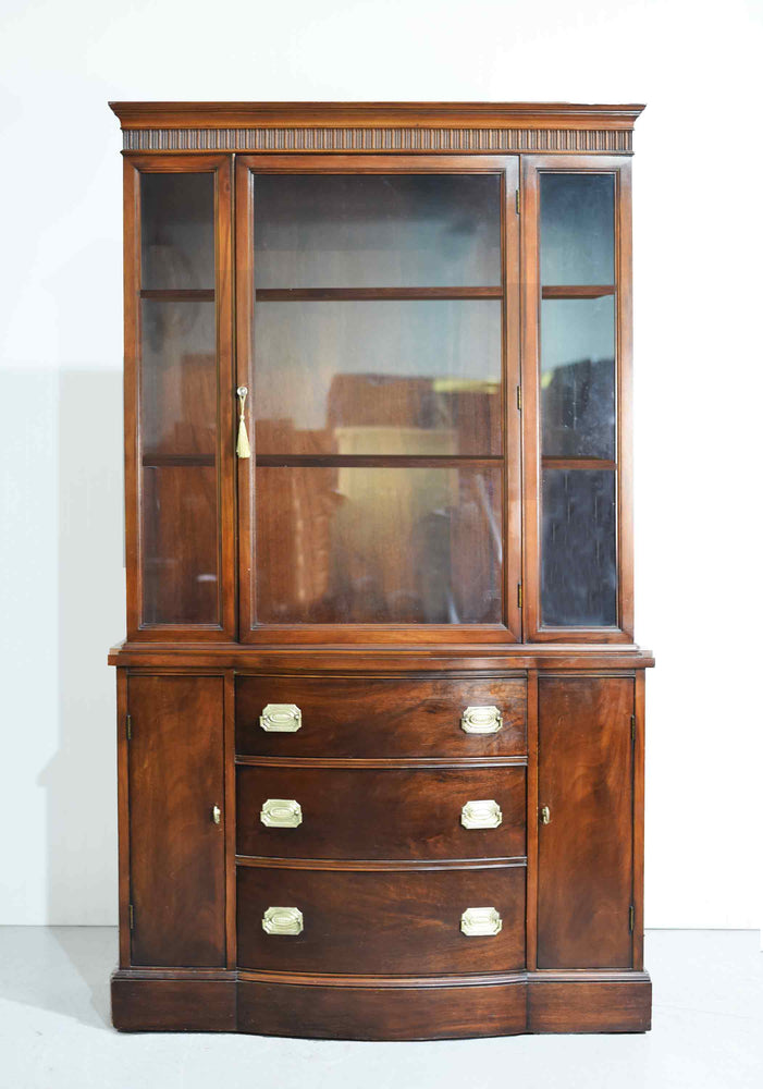 PAINT TO ORDER Mid Century Regency Style Mahogany Display Curio China Cabinet