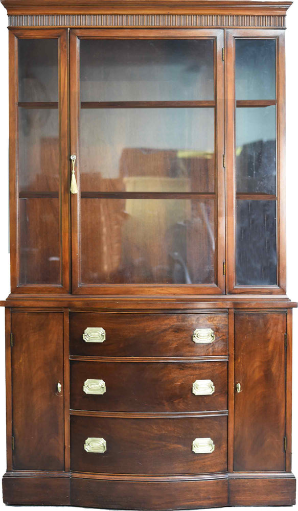 PAINT TO ORDER Mid Century Regency Style Mahogany Display Curio China Cabinet