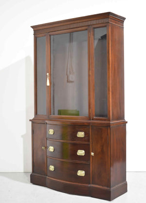 PAINT TO ORDER Mid Century Regency Style Mahogany Display Curio China Cabinet