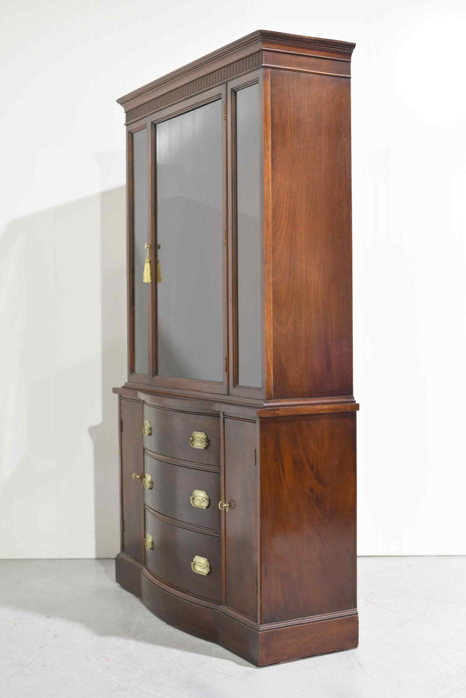 PAINT TO ORDER Mid Century Regency Style Mahogany Display Curio China Cabinet