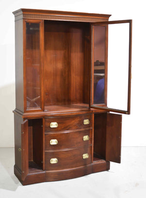 PAINT TO ORDER Mid Century Regency Style Mahogany Display Curio China Cabinet