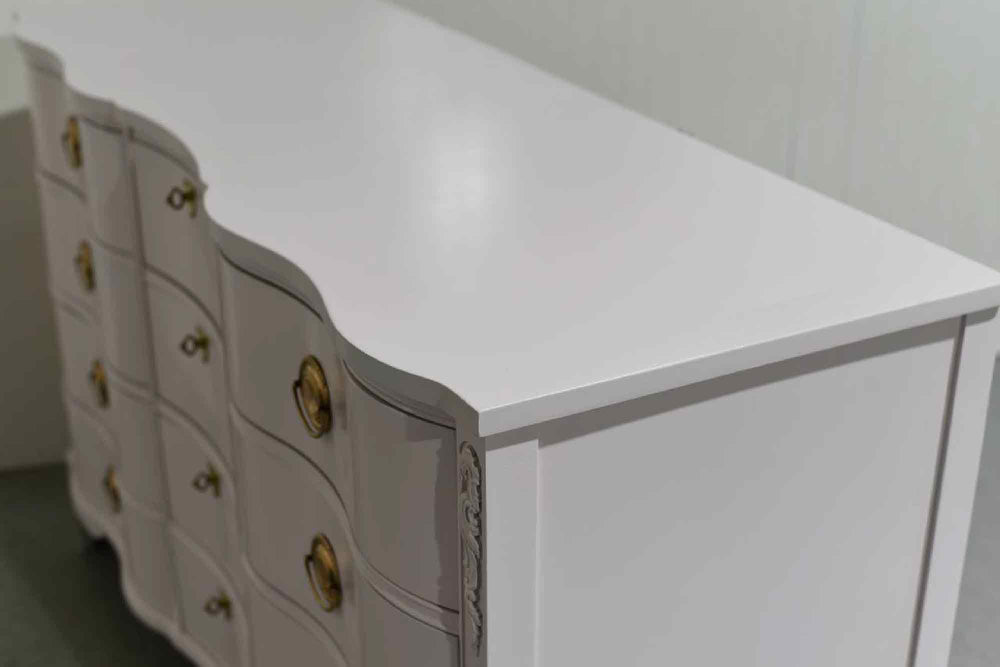 PAINT TO ORDER Mid Century Regency Style Mahogany Serpentine Dresser The Darlington Collection by Kent Coffey