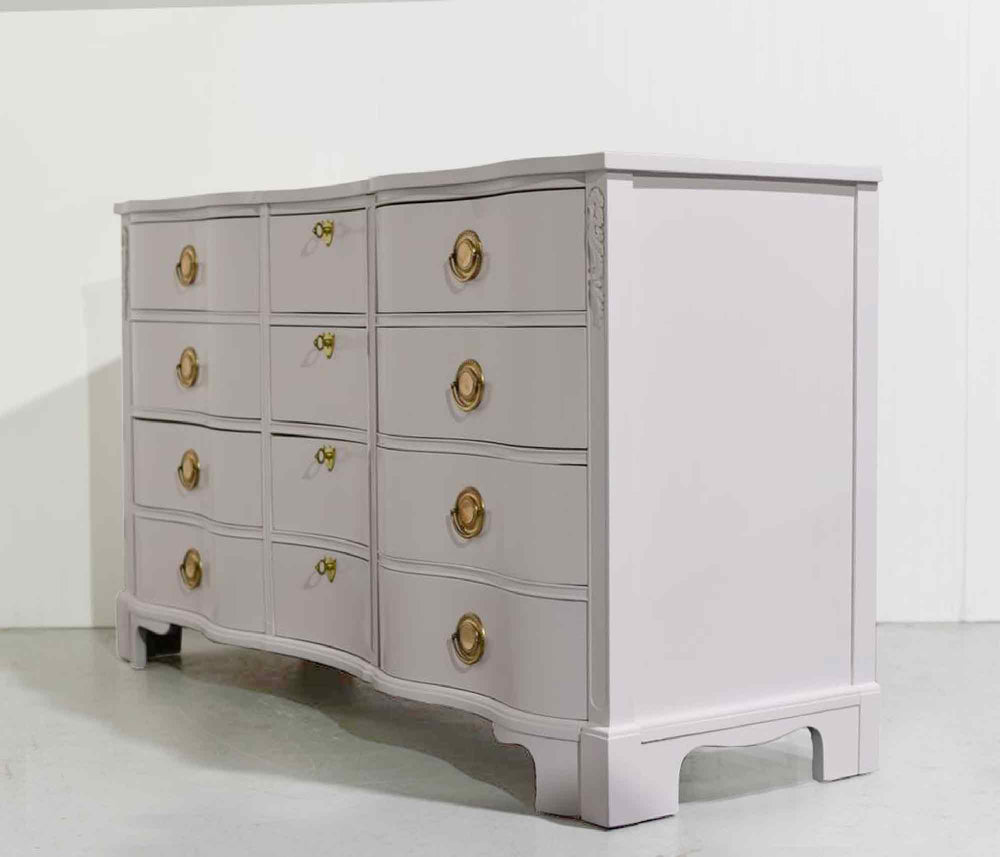 PAINT TO ORDER Mid Century Regency Style Mahogany Serpentine Dresser The Darlington Collection by Kent Coffey