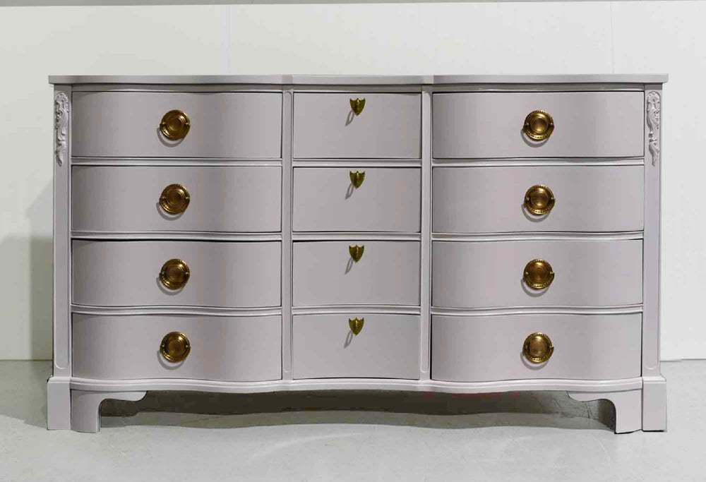 PAINT TO ORDER Mid Century Regency Style Mahogany Serpentine Dresser The Darlington Collection by Kent Coffey