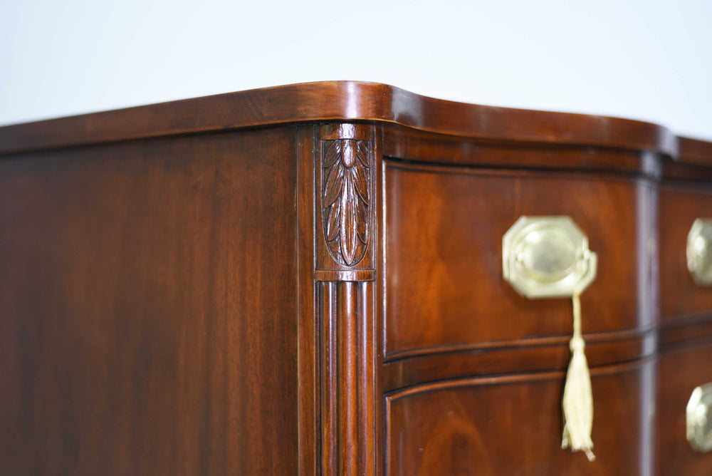 PAINT TO ORDER Mid Century Regency Style Mahogany Serpentine Front Buffet by Morganton Furniture