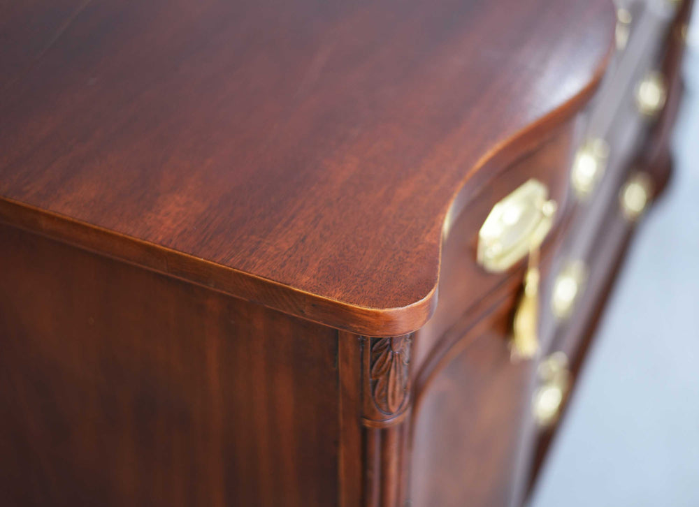 PAINT TO ORDER Mid Century Regency Style Mahogany Serpentine Front Buffet by Morganton Furniture