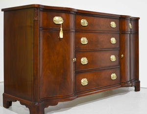 PAINT TO ORDER Mid Century Regency Style Mahogany Serpentine Front Buffet by Morganton Furniture
