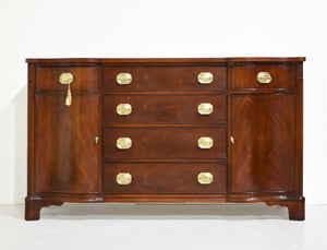 PAINT TO ORDER Mid Century Regency Style Mahogany Serpentine Front Buffet by Morganton Furniture