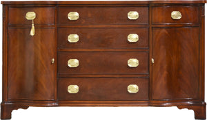 PAINT TO ORDER Mid Century Regency Style Mahogany Serpentine Front Buffet by Morganton Furniture