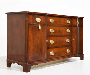 PAINT TO ORDER Mid Century Regency Style Mahogany Serpentine Front Buffet by Morganton Furniture