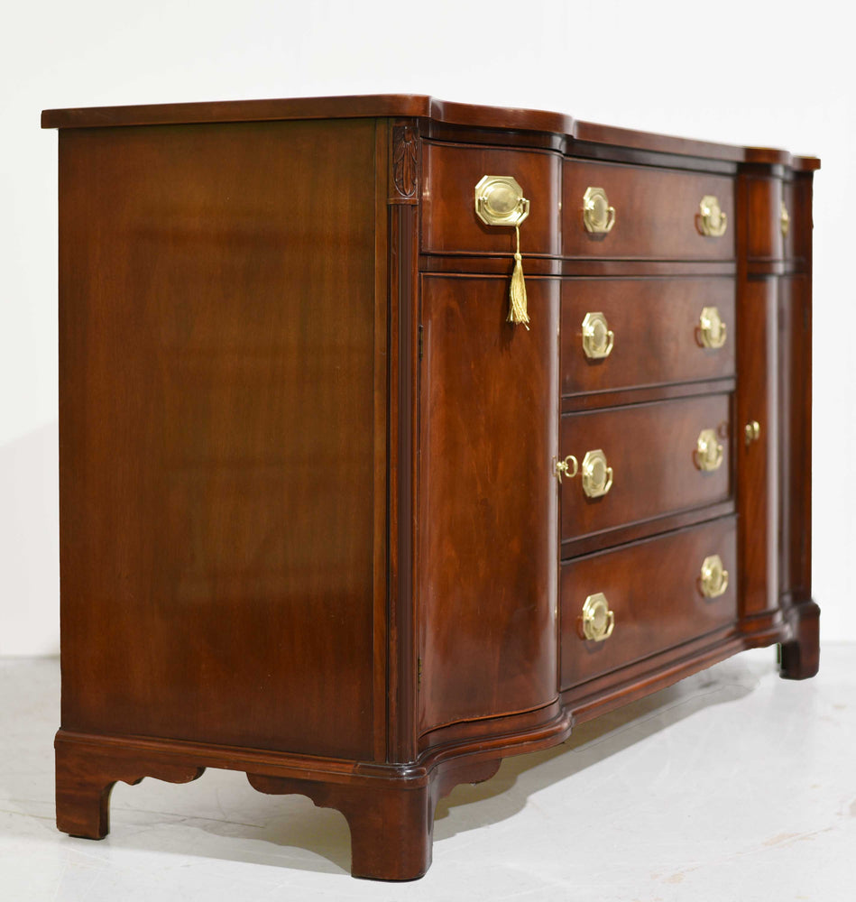 PAINT TO ORDER Mid Century Regency Style Mahogany Serpentine Front Buffet by Morganton Furniture