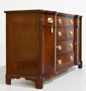 PAINT TO ORDER Mid Century Regency Style Mahogany Serpentine Front Buffet by Morganton Furniture