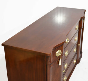 PAINT TO ORDER Mid Century Regency Style Mahogany Serpentine Front Buffet by Morganton Furniture