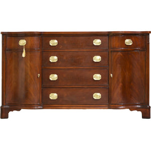 PAINT TO ORDER Mid Century Regency Style Mahogany Serpentine Front Buffet by Morganton Furniture