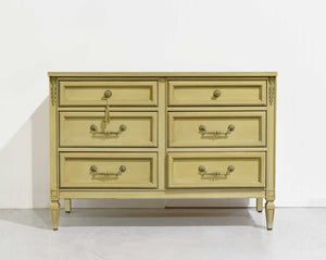 PAINT TO ORDER Mid Century Transitional 6 Drawer Dresser by Thomasville
