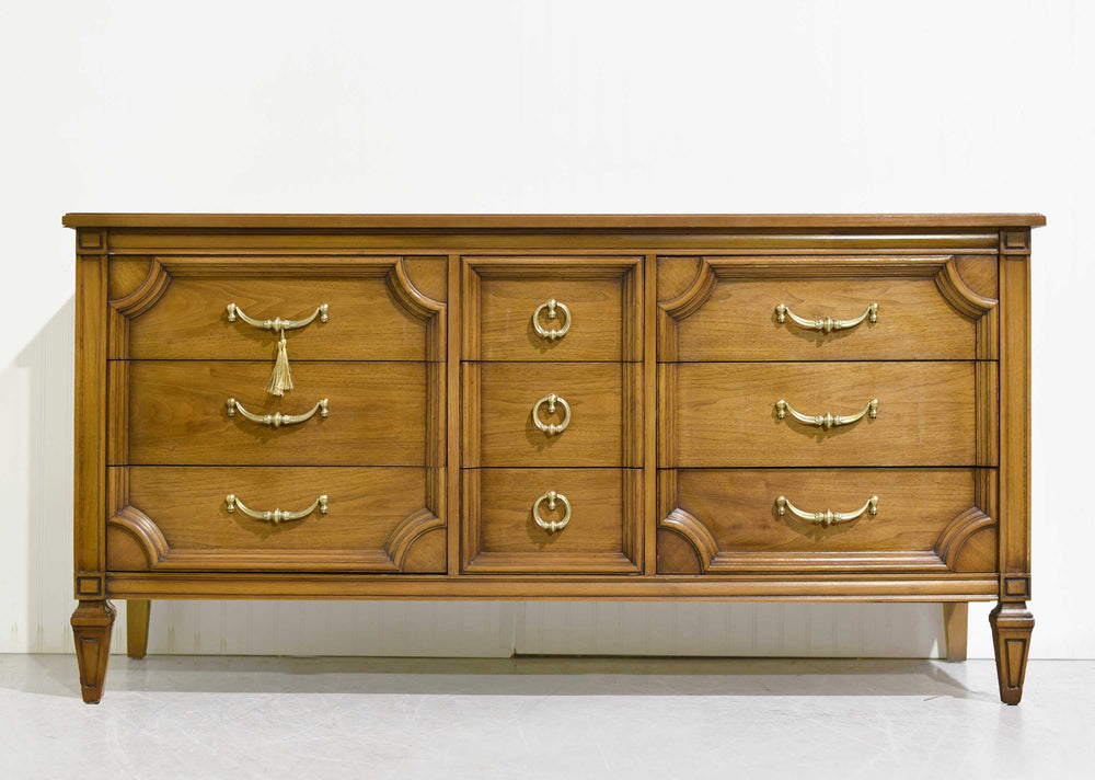 PAINT TO ORDER Mid Century Transitional 9 Drawer Lowboy Dresser