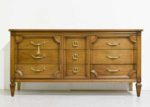 PAINT TO ORDER Mid Century Transitional 9 Drawer Lowboy Dresser