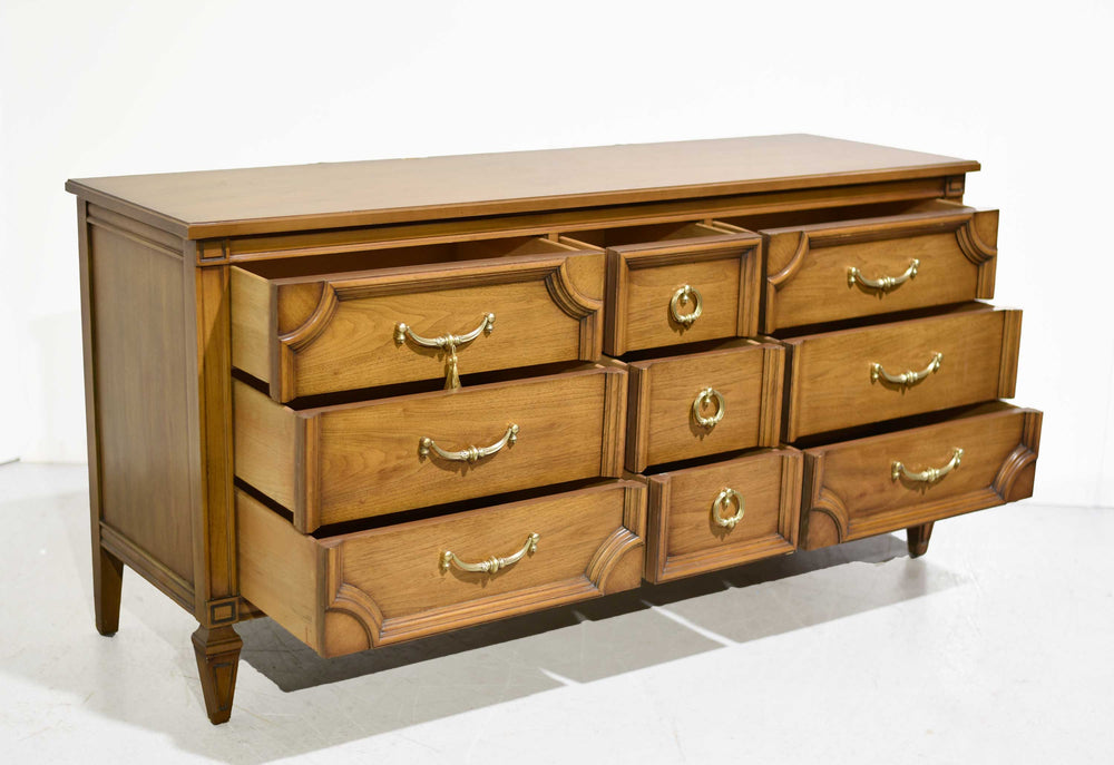 PAINT TO ORDER Mid Century Transitional 9 Drawer Lowboy Dresser